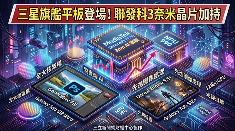 三星旗艦平板登場！聯發科3奈米晶片加持