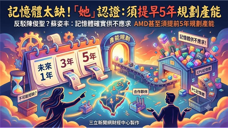 記憶體太缺！她認證：須提前5年規劃產能