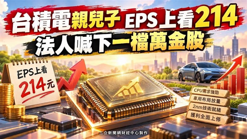 台積電親兒子eps暴衝　法人：下檔萬金股