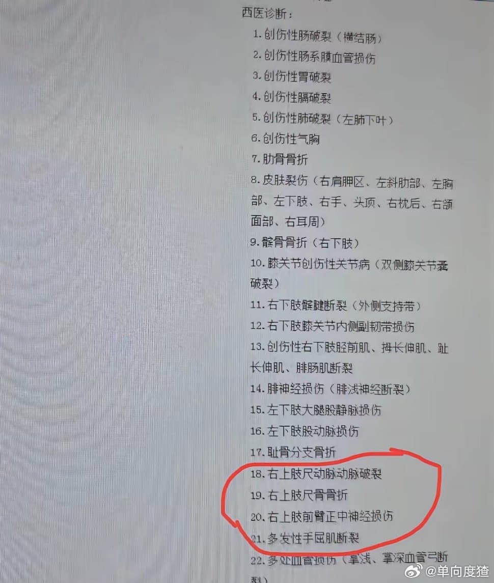中國社群媒體流傳一個疑似王醫師診斷書。（翻攝自微博）