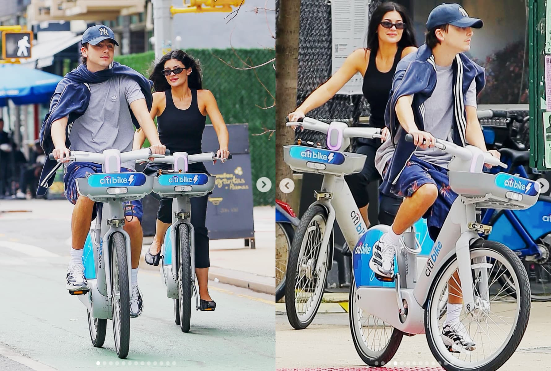 凱莉珍娜日前與男友提摩西夏勒梅在紐約騎Citi Bike約會。(翻攝lislopees IG)