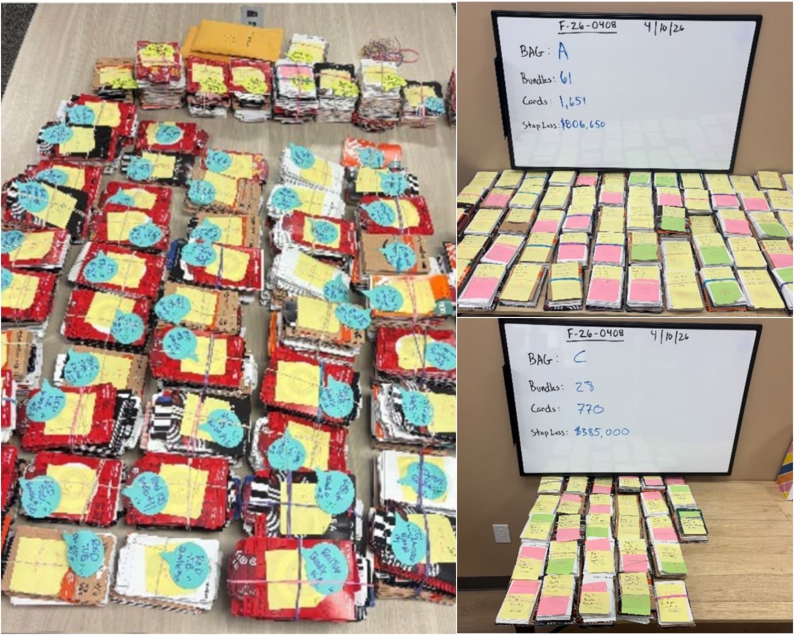 專案小組查獲上萬張被盜取的禮品卡，總價值約台幣1.8億元。（翻攝自TDLR）