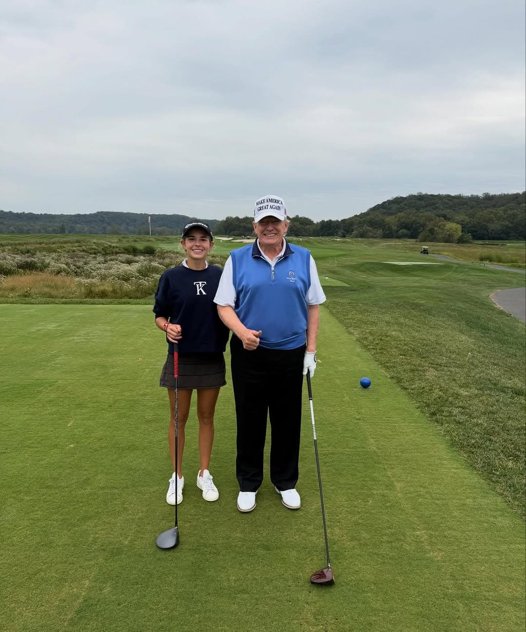 凱伊和爺爺川普都愛打高爾夫。（翻攝kaitrumpgolfer IG）