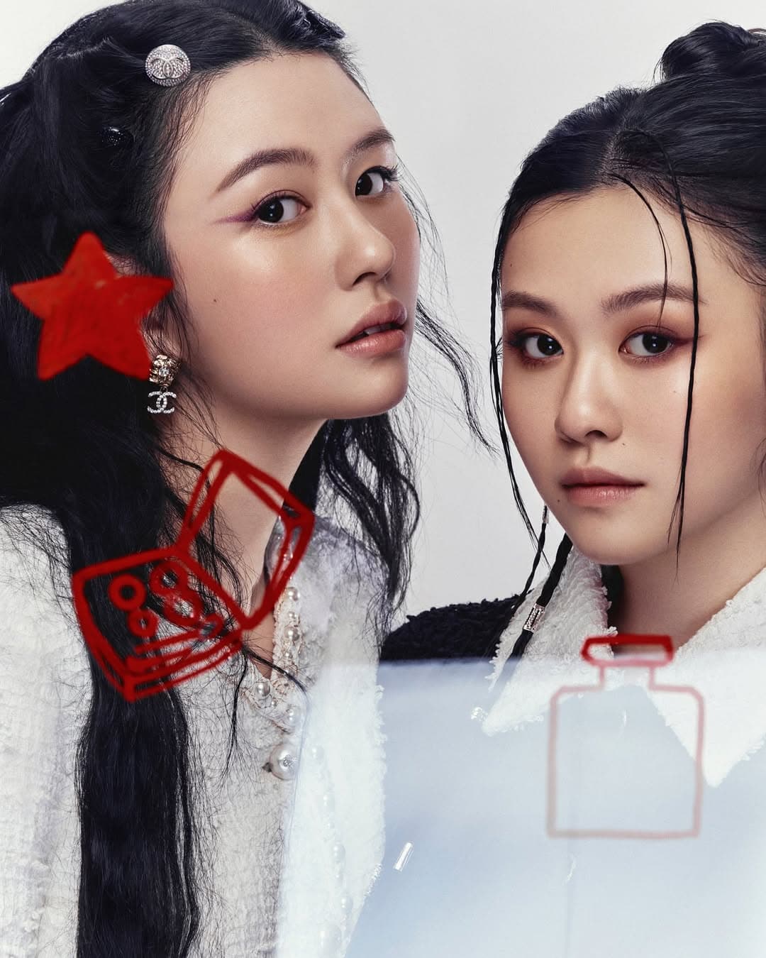 沈月（左）和沈日（右）姊妹感情緊密。（翻攝yuetyuetxx IG）