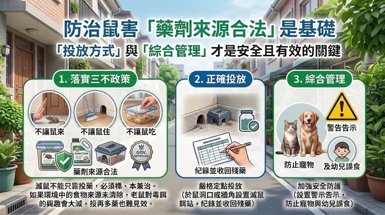 環境部說明如何防治老鼠。（環境部提供）