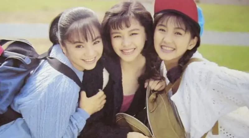 王思涵（左起）、徐若瑄、吳珮瑜1990年組成「少女隊」，紅極一時。（翻攝微博）