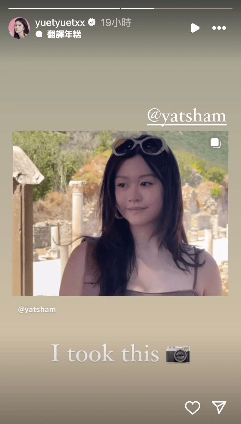 沈月幫妹妹沈日（圖）拍攝美照。（翻攝yuetyuetxx IG）