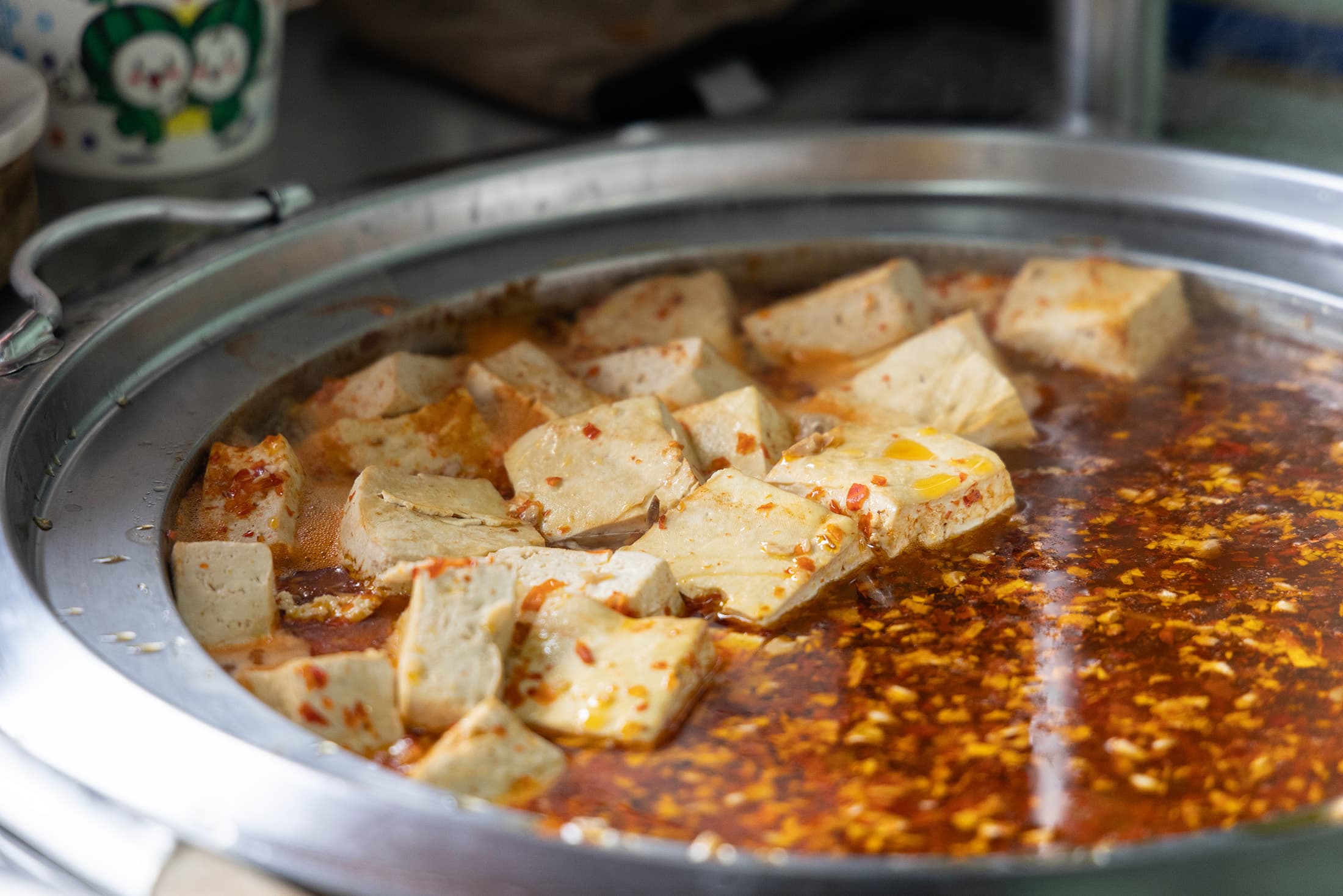 以嫩豆腐製作的「麻辣臭豆腐」，也有許多人擁戴。（80元／份）