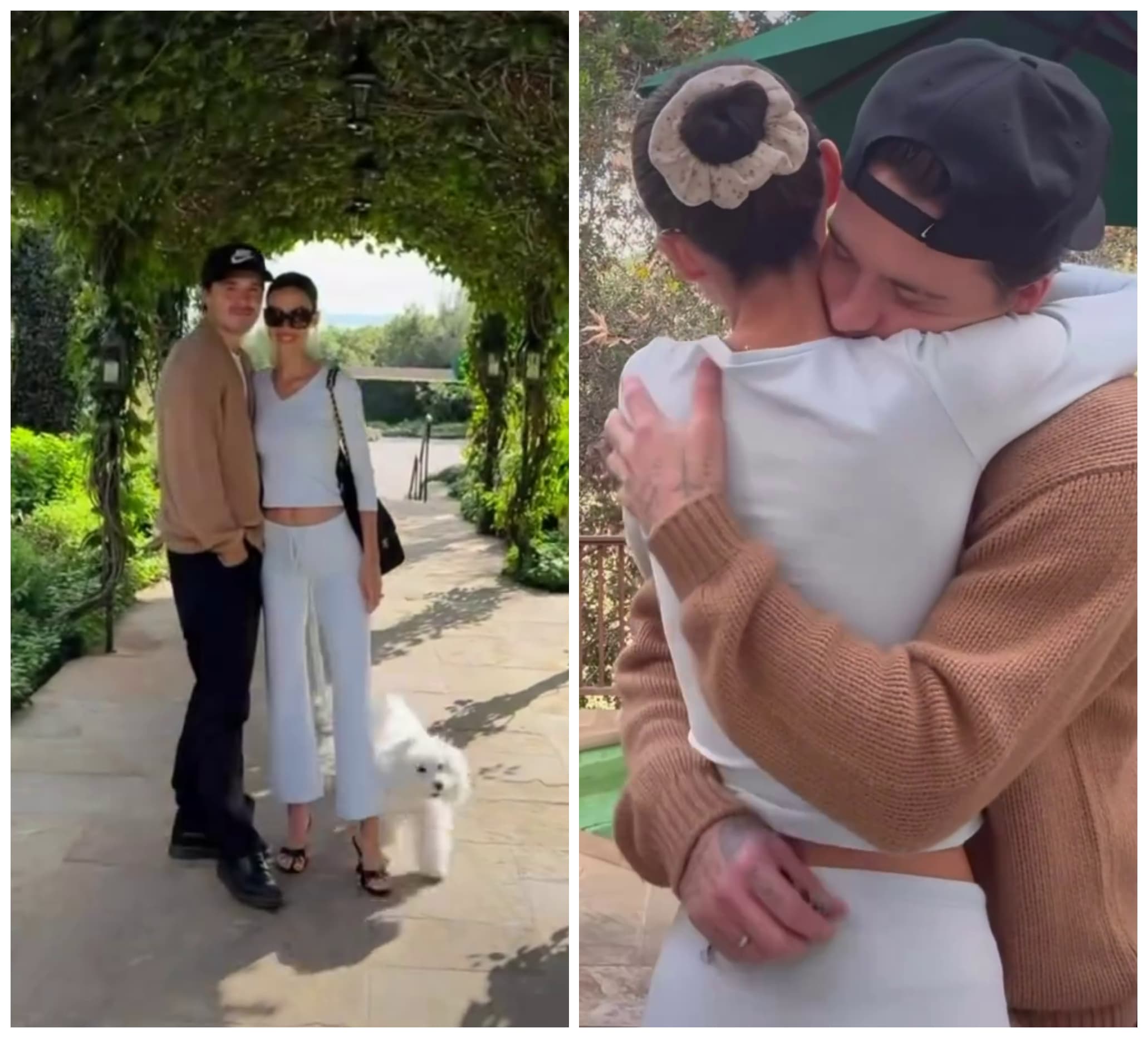 布魯克林夫妻在鏡頭前擁抱。（翻攝brooklynbeckham TikTok）