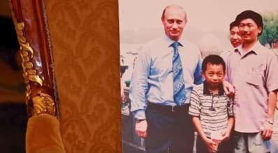 普丁26前曾與彭湃合影。（翻攝自微博）