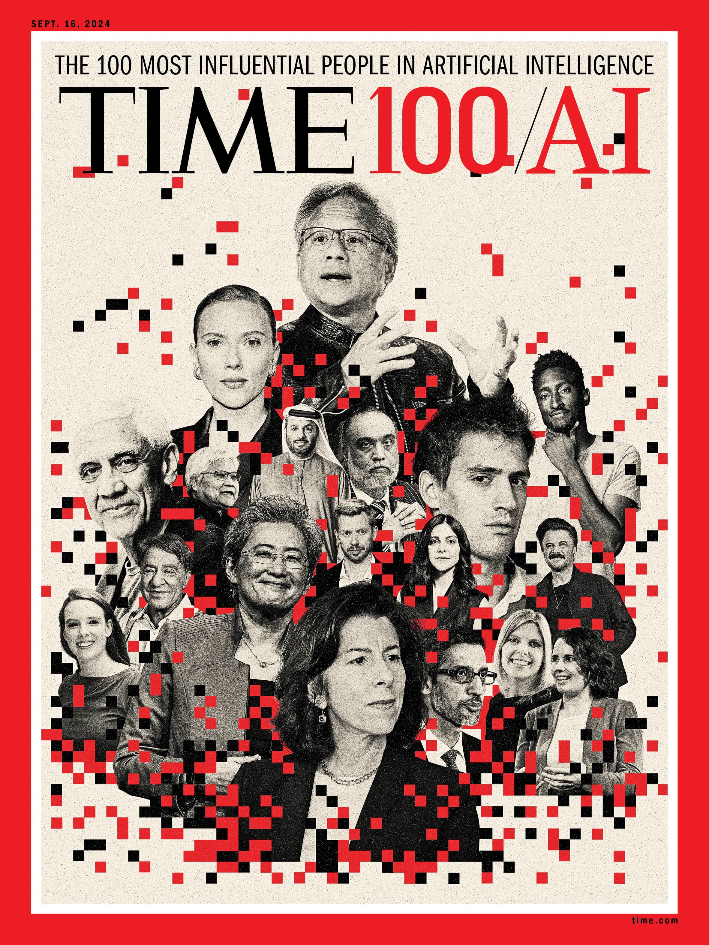 《時代雜誌》公布2024年「AI百大影響力人物」。（翻攝TIME官網）