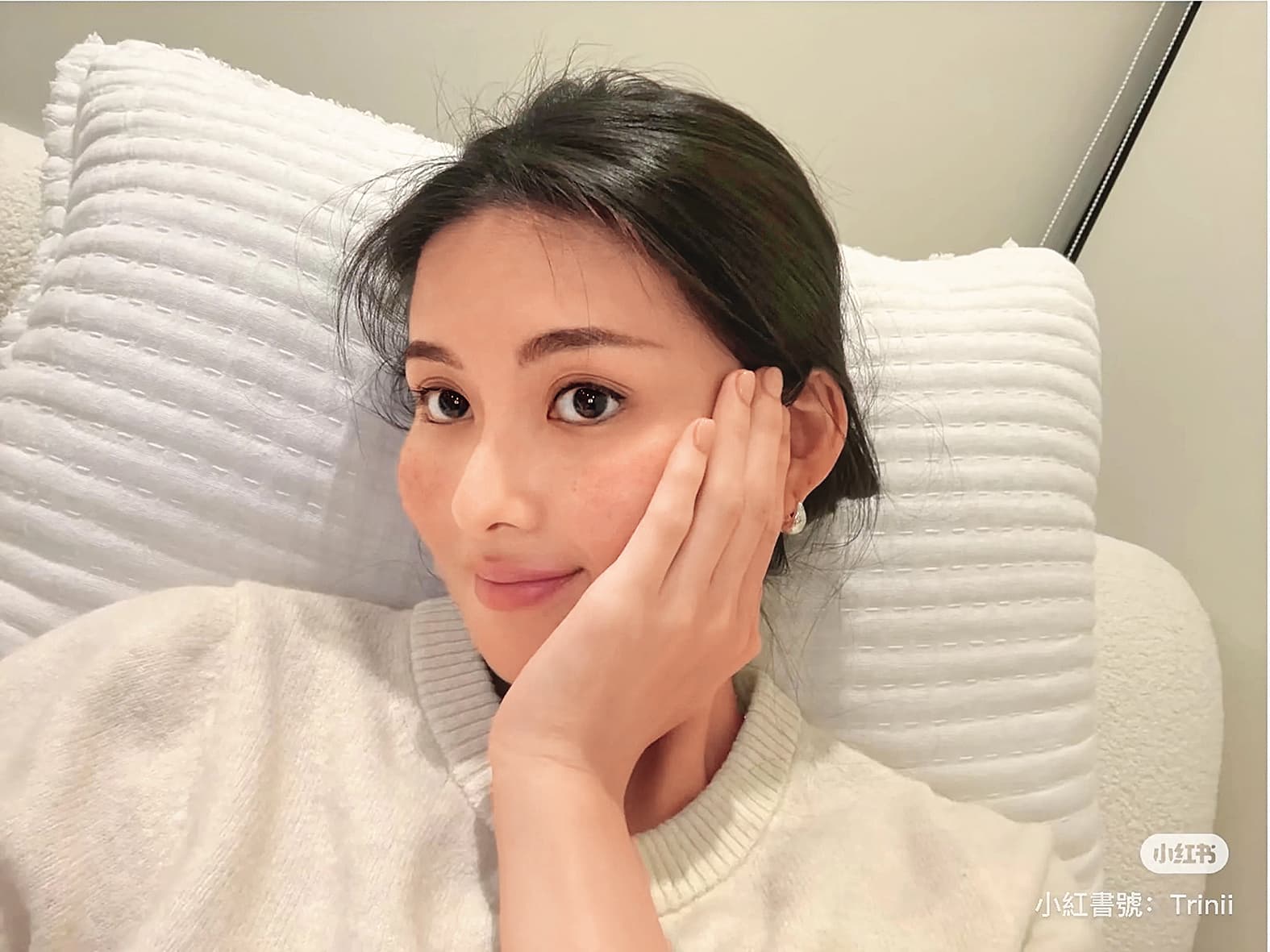 廖思惟分享自己得了玫瑰疹，也暖心回覆網友的留言和意見。	（翻攝自廖思惟小紅書）