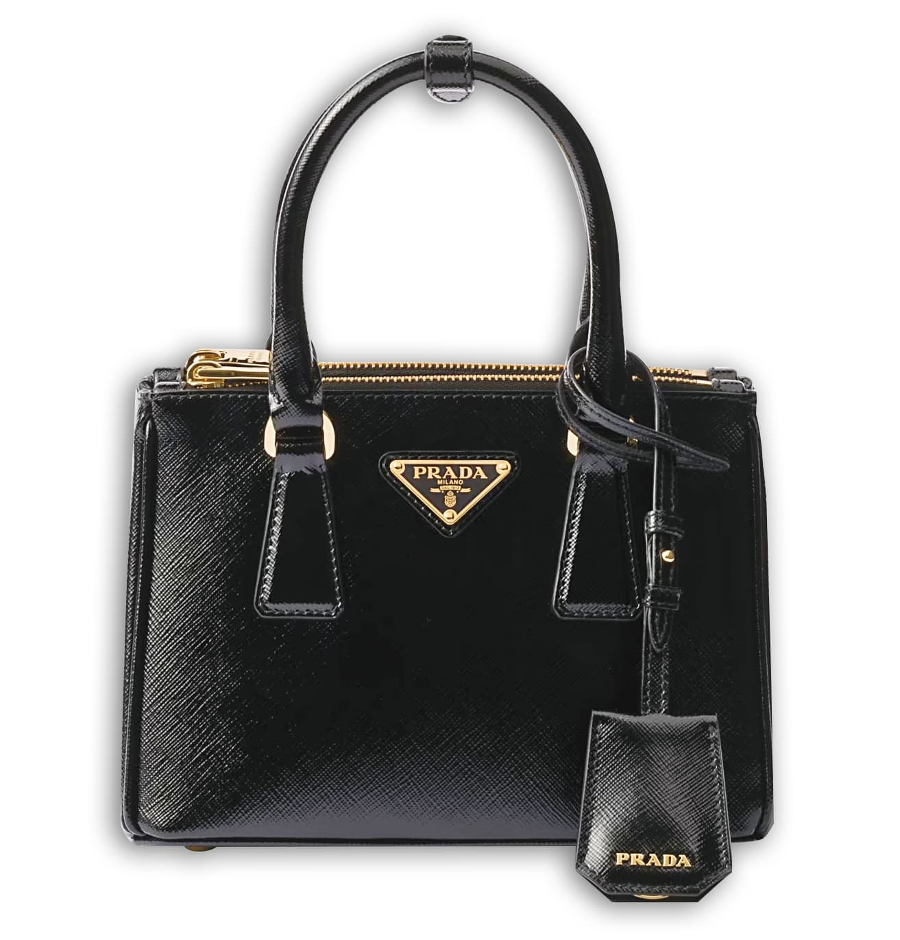 Prada Galleria漆皮迷你袋,NT$135,000。(翻攝自Prada官網)