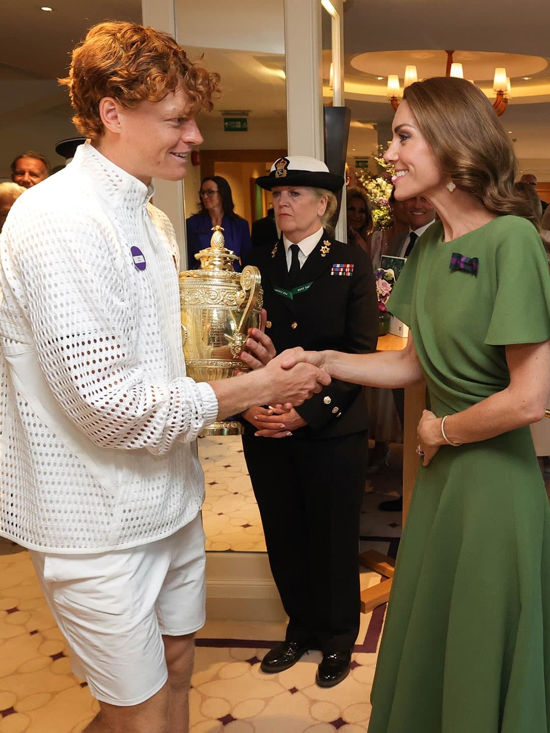辛納奪冠後與凱特王妃交流。(翻攝princeandprincessofwales IG)