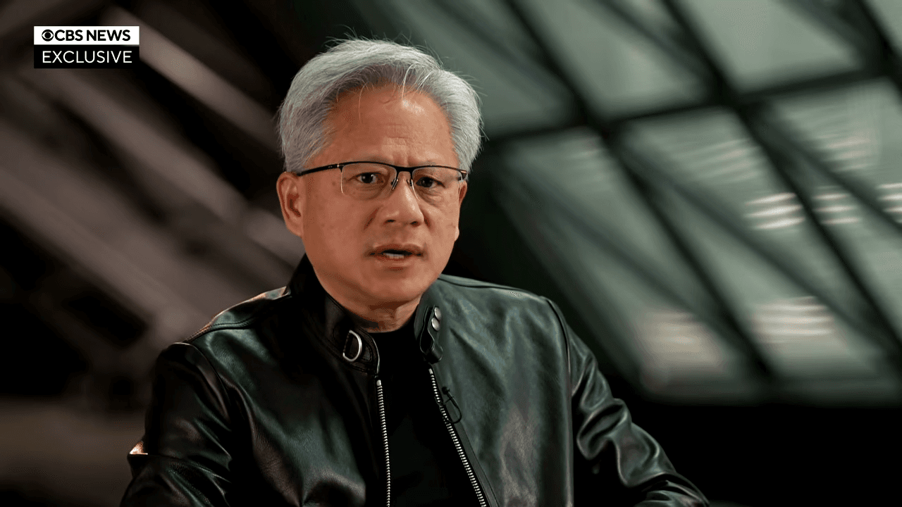 黃仁勳接受《CBS News》專訪,談到可能面臨鉅額稅金時笑說稱:「我不怕繳稅,我只怕變窮。」(翻攝 CBS Sunday Morning YouTube)
