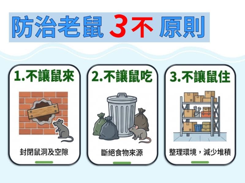 環境部說明如何防治老鼠。（環境部提供）