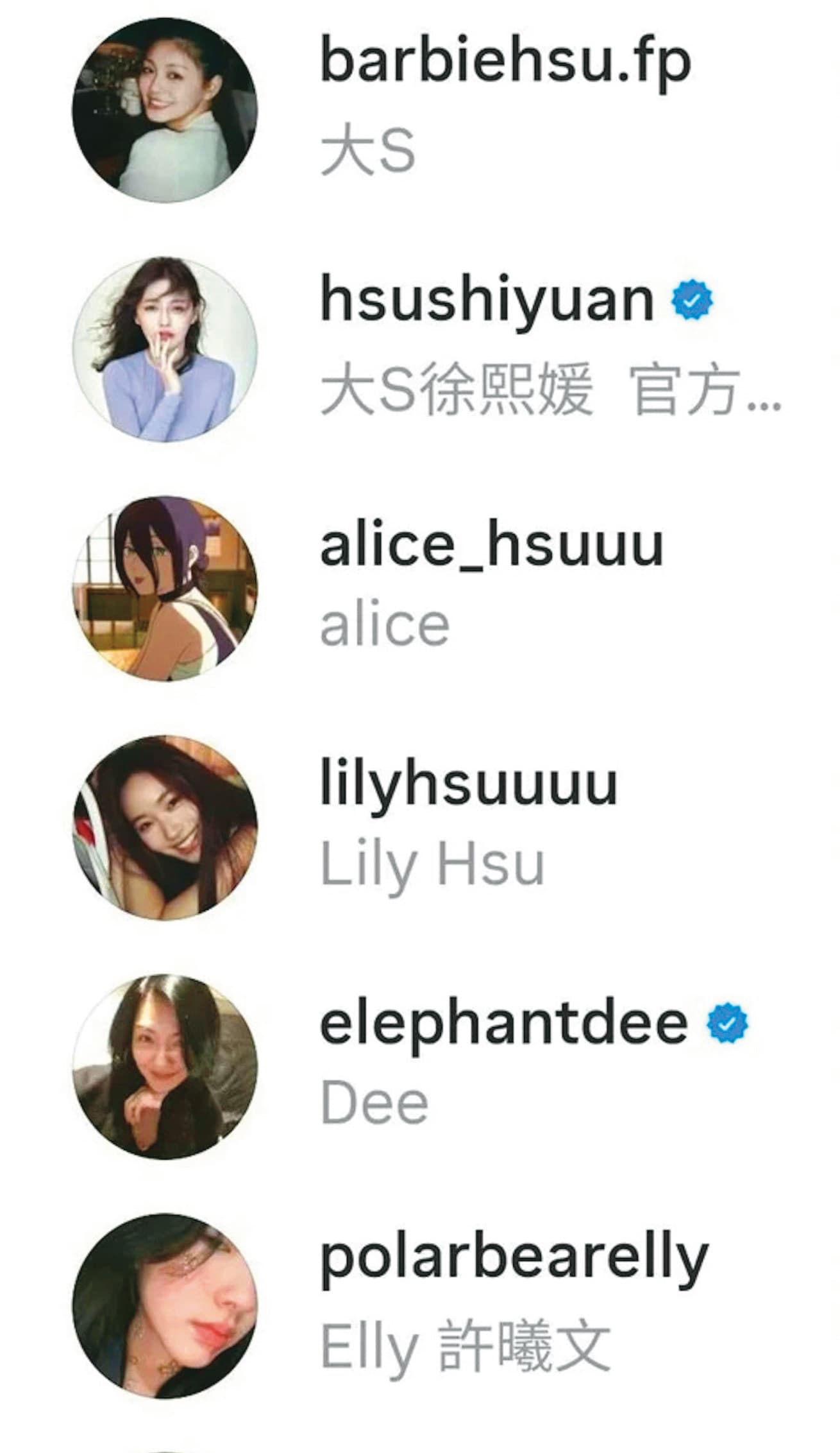 玥兒被發現IG只有追蹤徐家親友，沒有後媽馬筱梅。（翻攝自玥兒IG）
