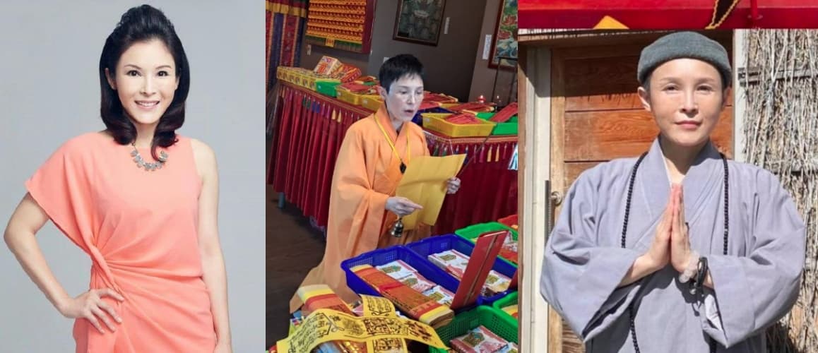 唐德惠目前以「子芸老師」「傳蓮法師」身分修行,唐德惠在鏡頭前談及過去為了兒子打認親官司的過往,數度哽咽落淚。(翻攝自臉書)